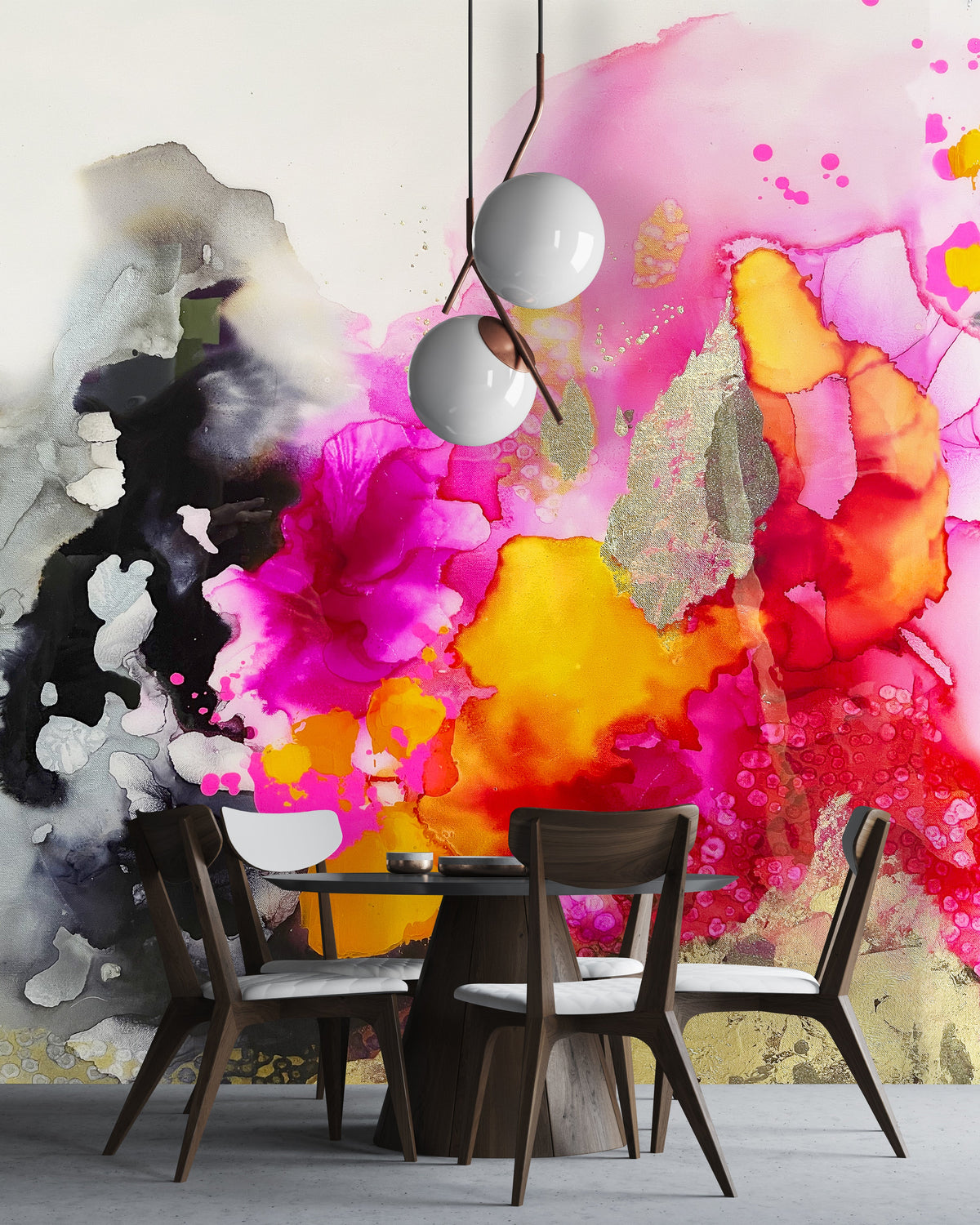 Custom Wallpaper - "Dark Flame" - 6' Tall x 6' Wide - Peel & Stick