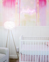 Vivian Ferne Oversized Wall Mural, Wallpaper, Kids Wallpaper, Vibrant Wallpaper, Vibrant Wall Mural, Kids Wall Mural, Kids Wall Art, Nursery Wallpaper, Kids Bedroom Wallpaper, Kids Room Wallpaper, Bedroom Wallpaper, Bathroom Wallpaper, Teen Wallpaper, Teen Bedroom, Abstract Wallpaper, Pink Nursery, White Crib, Pink Wall Decal, Pink Kids Room