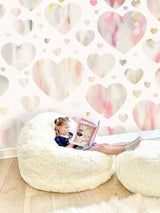 Custom Wallpaper - "Buttercream Hearts" - 10' × 7' - Prepasted