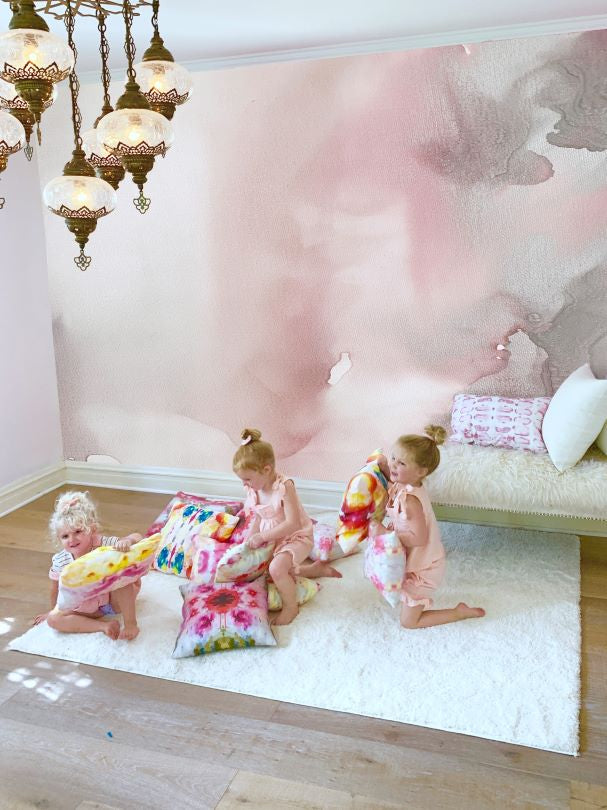 Custom Wallpaper - "Pink Mist" - 8' Tall x 13' Wide - Peel & Stick