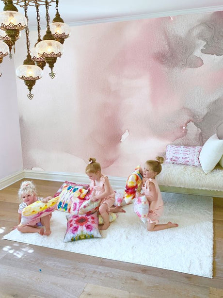 Custom Wallpaper - "Pink Mist" - 8' Tall x 13' Wide - Peel & Stick