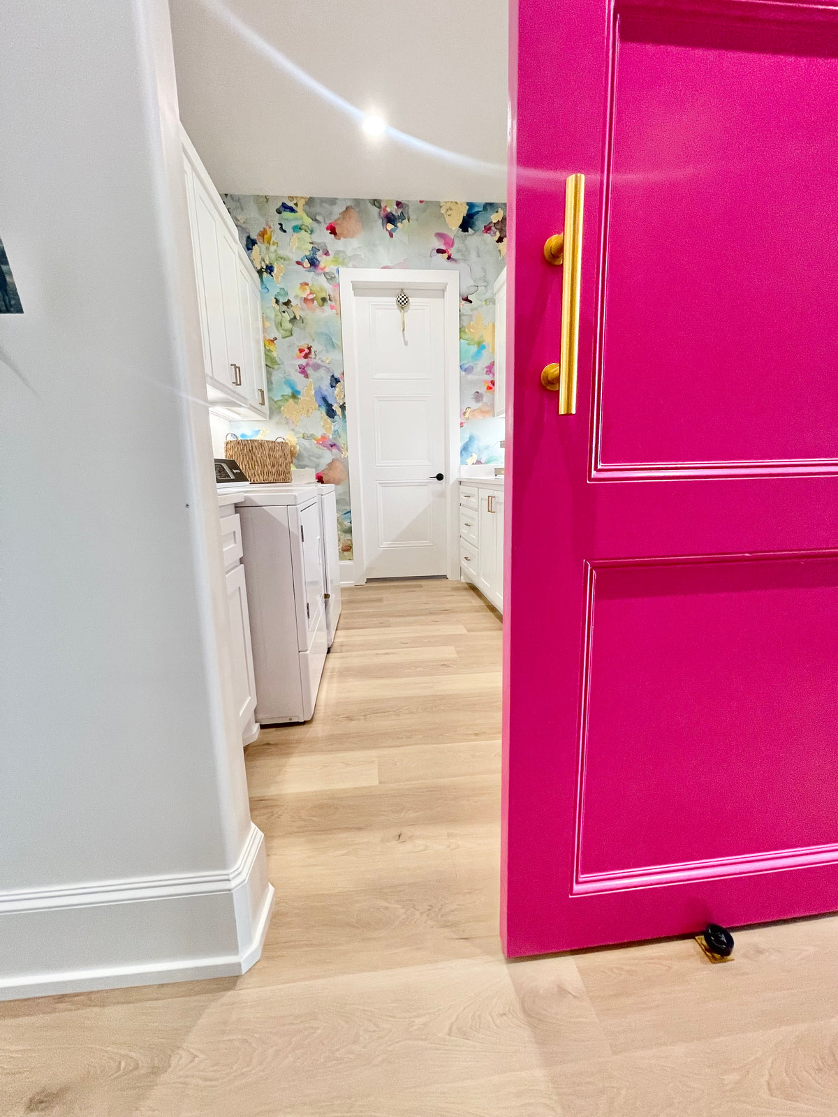 Lucky Wallpaper in Laundry Room 