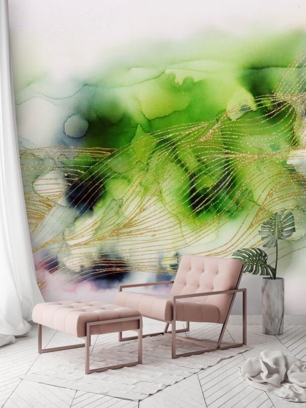 "Jade Riptide" Oversized Wall Mural