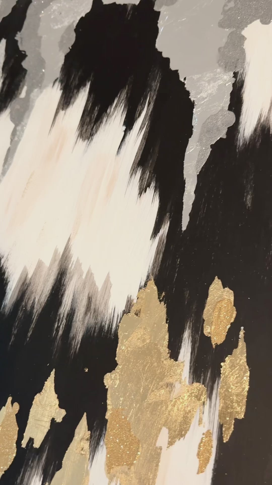 Original  Painting “Black Geode” Canvas 24" Tall x 36" wide covered in high gloss resin