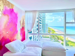 Custom "Sugar Coral" Oversized Wall Mural 8' tall x 13' 5" wide