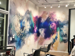 Client Photo: Glam Hair Salon Design with Removable Wallpaper