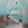 Walkthrough video of entryway decor with ocean themed wallpaper. Watercolor design featuring colors of teal, aqua and turquoise.