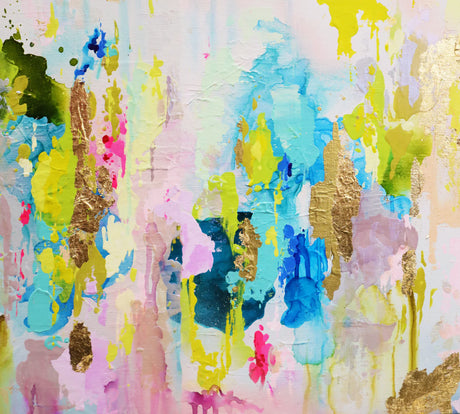 The original abstract painting is the inspo for the Rum Punch wallpaper design. The acrylic painting and alcohol ink colors create complex textures, shapes and overlaps that turn any living room, bedroom or bathroom accent wall into a work of art. This wallpaper design is available in prepasted, peel and stick and french luxe materials. 