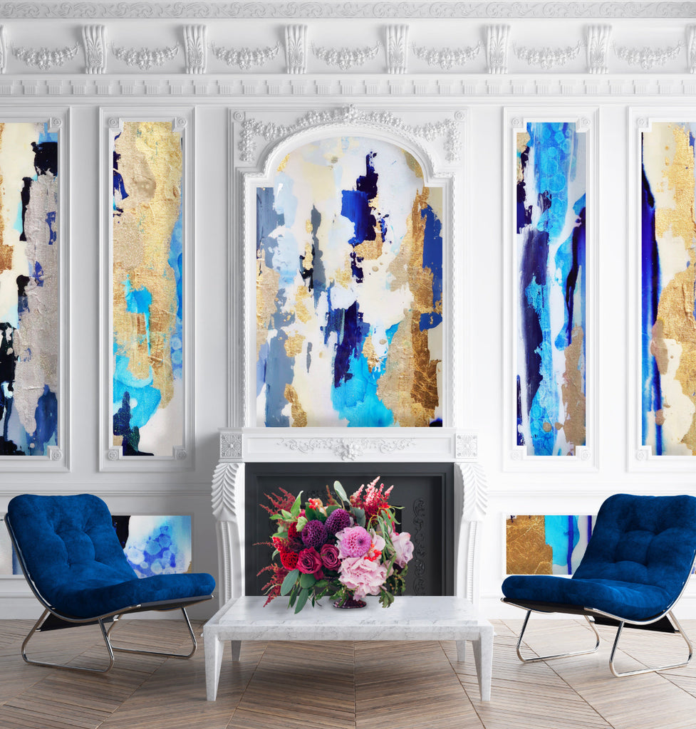 Blue Wall Mural Wallpaper for an Abstract Accent Wall