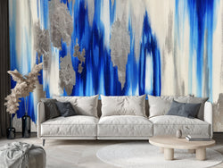 Additional 2 panels "Blue Ice" Oversized Wallpaper Wall Mural #3382 Peel & Stick