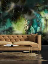 Green removable wall mural