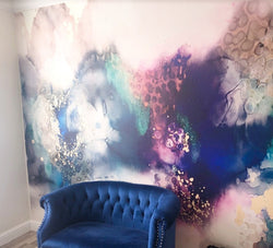 Client Photo: Peel and Stick  Abstract Accent Wall