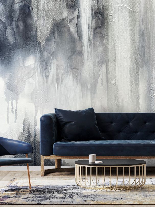 Custom "Mercury" Oversized Wall Mural 129” tall x 270 1/2” wide Peel & Stick