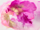 large scale designer pink, orange and white wall mural 