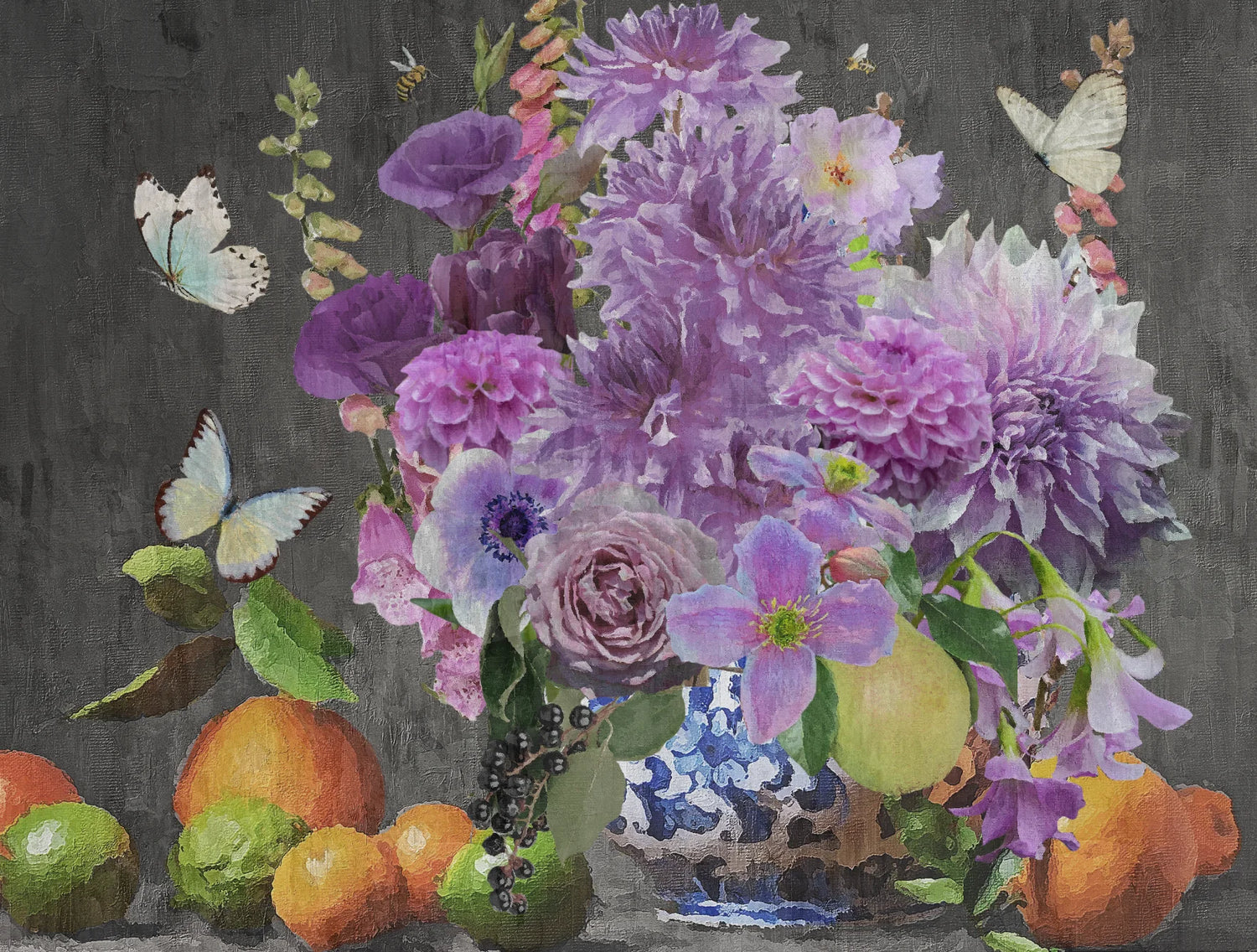 "Purple Bouquet" Oversized Wall Mural