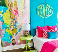 Girls Bedroom Makeover Peel and Stick Colorful Accent Wall