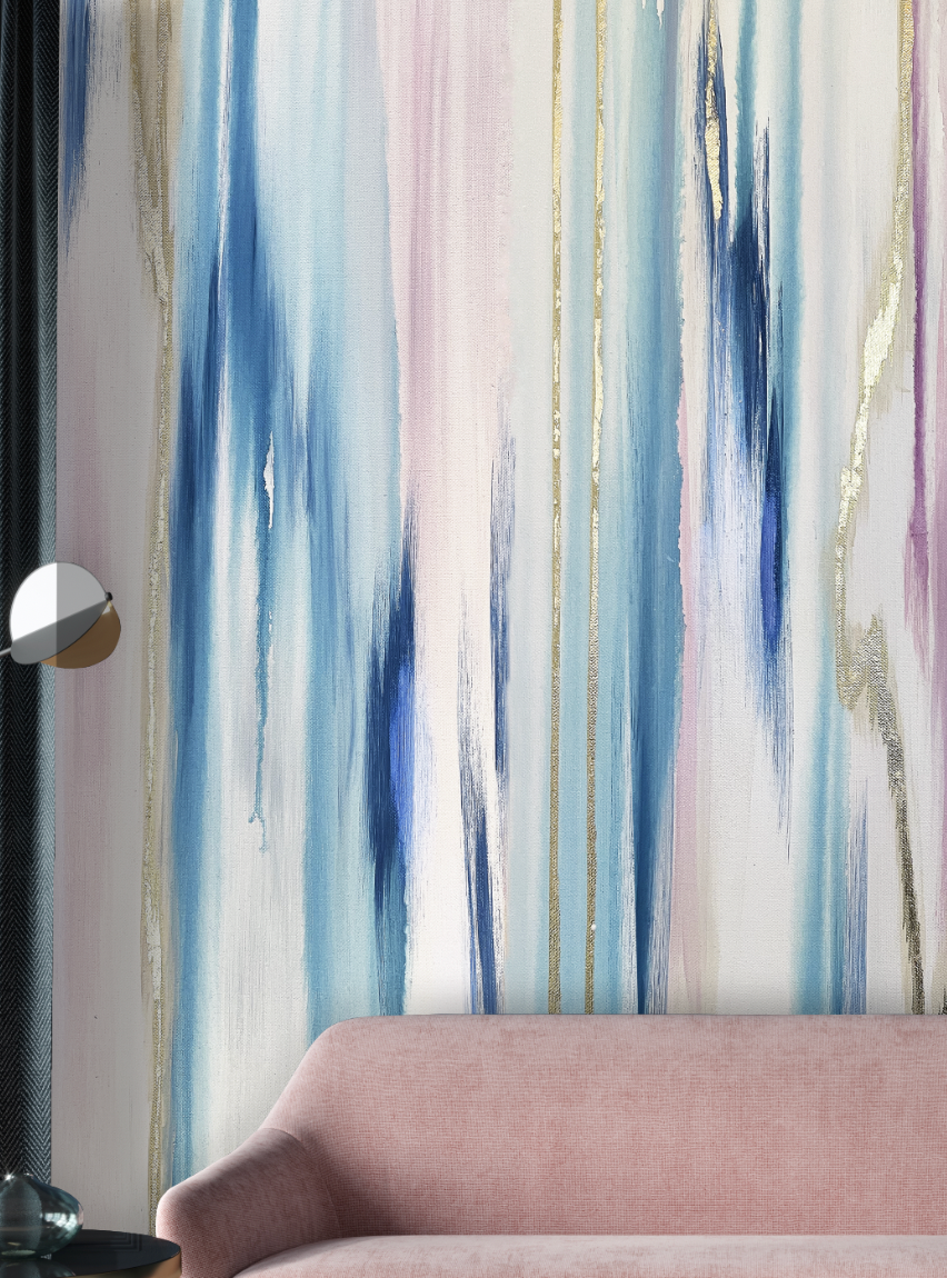 Add on to order #10812    "Opal Falls" Oversized Wall Mural 8’ tall x 119” wide  Prepasted
