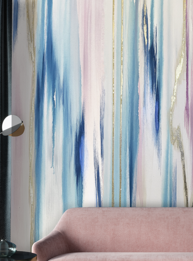 Custom RUSH "Opal Falls" Oversized Wall Mural 10' tall x 10' wide Peel & Stick