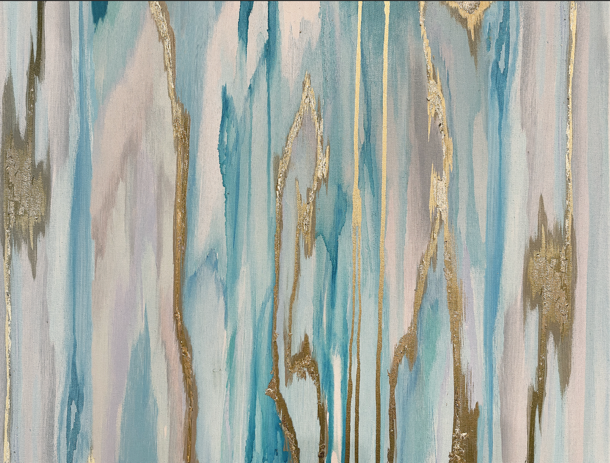 Custom "Spa Water" Oversized Wall Mural 11’ 2” tall wide x 8’ 3” wide peel & stick