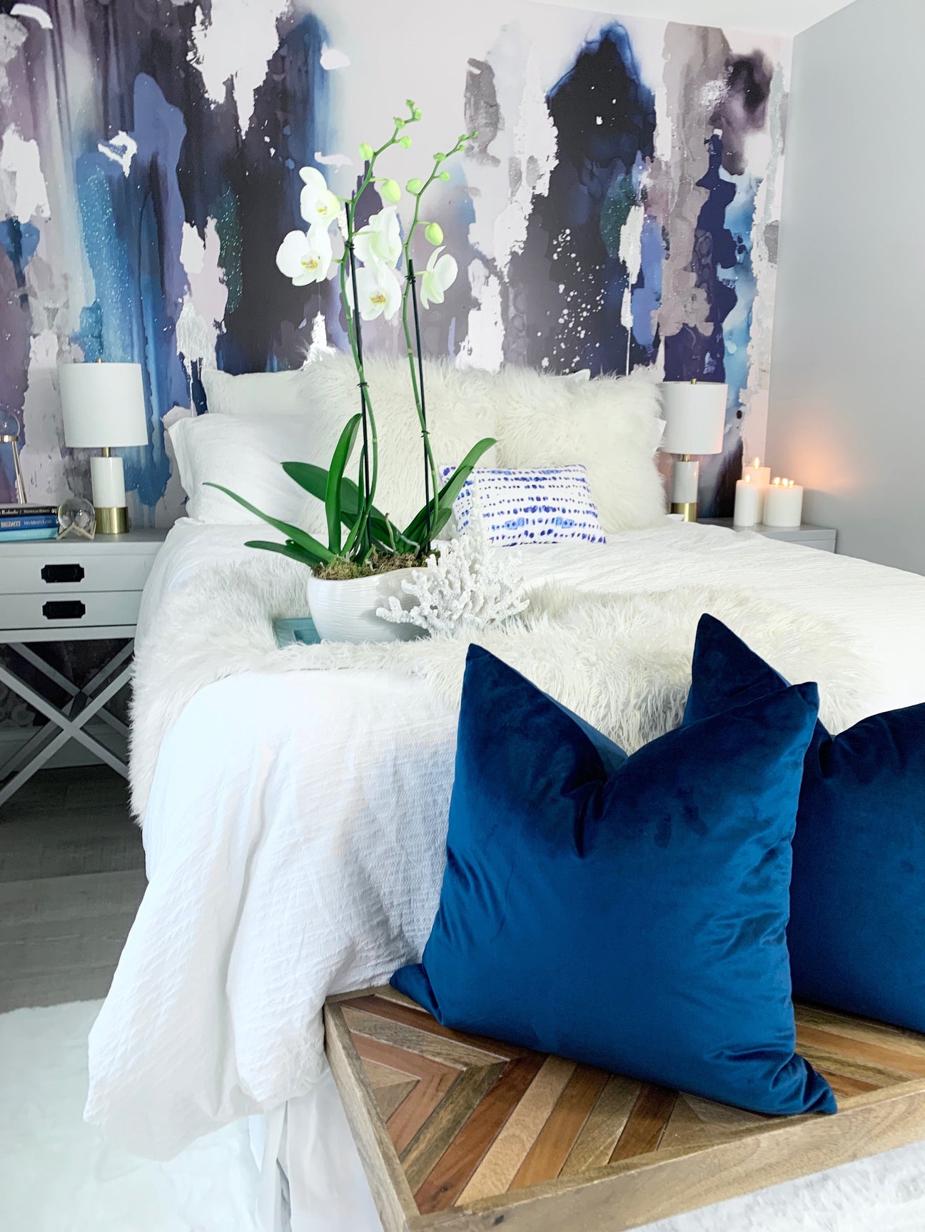 Silver metallic wall mural wallpaper removable