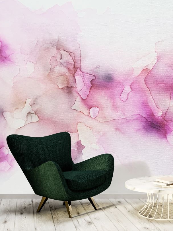 Pink, fuchsia, blush, peach, purple wall mural removable, peel & stick 