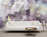 Vivian Ferne Oversized Wall Mural, Wallpaper, Wallpaper Wall Mural, Oversized Wallpaper Wall Mural, Vibrant Wallpaper, Vibrant Wall Mural, Maximalist Wall Mural, Vibrant Wall Art, Nursery Wallpaper, Office Wallpaper, Living Room Wallpaper, Gold Accent Wall, Purple Accent Wall, Purple Living Room, White Couch, Gold Accent Table, Gold Living Room