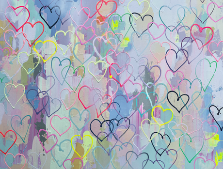 Vivian Ferne Oversized Wall Mural, Wallpaper, Kids Wallpaper, Vibrant Wallpaper, Vibrant Wall Mural, Kids Wall Mural, Kids Wall Art, Nursery Wallpaper, Kids Bedroom Wallpaper, Kids Room Wallpaper, Bedroom Wallpaper, Bathroom Wallpaper, Gold Accent Wall, Gold Wallpaper, Silver Wallpaper, Silver Accent Wall, Pastel Wallpaper, Rainbow Wallpaper, Rainbow Hearts, Heart Decal, Rainbow Decal