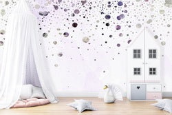 Vivian Ferne Oversized Wall Mural, Wallpaper, Kids Wallpaper, Vibrant Wallpaper, Vibrant Wall Mural, Kids Wall Mural, Kids Wall Art, Nursery Wallpaper, Kids Bedroom Wallpaper, Kids Room Wallpaper, Bedroom Wallpaper, Bathroom Wallpaper, Gold Accent Wall, Gold Wallpaper, Silver Wallpaper, Silver Accent Wall, Pastel Wallpaper, Purple Wallpaper, Confetti, Purple Accent Wall, Purple Kids Room, Purple Decor, Kids Play House, Doll House, Kids Canopy, Canopy Bed