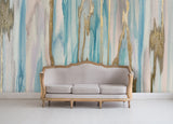 Vivian Ferne Oversized Wall Mural, Wallpaper, Wall Mural, Vibrant Wallpaper, Vibrant Wall Mural, Maximalist Wall Mural, Vibrant Wall Art, Nursery Wallpaper, Office Wallpaper, Living Room Wallpaper, Bedroom Wallpaper, Bathroom Wallpaper, Gold Accent Wall, Gold Wallpaper, Silver Wallpaper, Silver Accent Wall, Tan Couch, Gold Couch, Spa Wallpaper, Blue Wallpaper, Light Blue Wall Mural, Spa Wall Mural