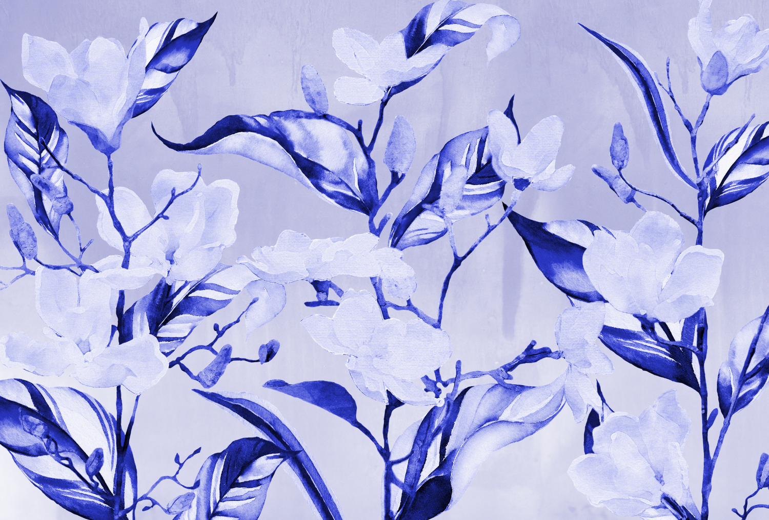 Vivian Ferne Oversized Wall Mural, Wallpaper Orchard, Traditional Wallpaper, Bold Wall Mural, Minimalist Wallpaper, Modern Wallpaper, Vibrant Wall Art, Nursery Wallpaper, Office Wallpaper, Living Room Wallpaper, Bedroom Wallpaper, Bathroom Wallpaper, Gold Accent Wall, Gold Wallpaper, Silver Accent Wall, Blue Wallpaper, Blue China, Blue Magnolia, Floral Wall Decal, Blue Flower Decal, Wallpaper Installation, Wallpaper DIY, Wall Mural DIY