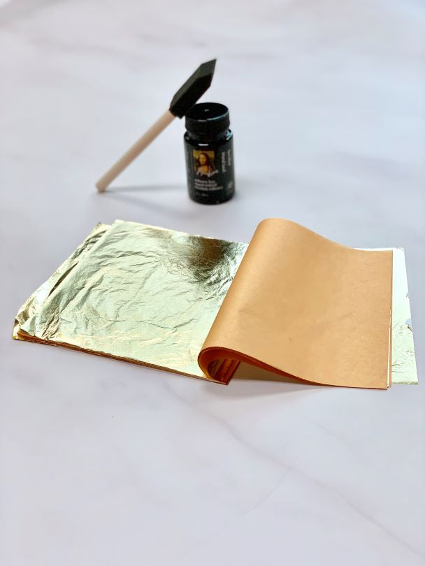gold leafing kit to add embellishments to add authentic gold finish to wall art