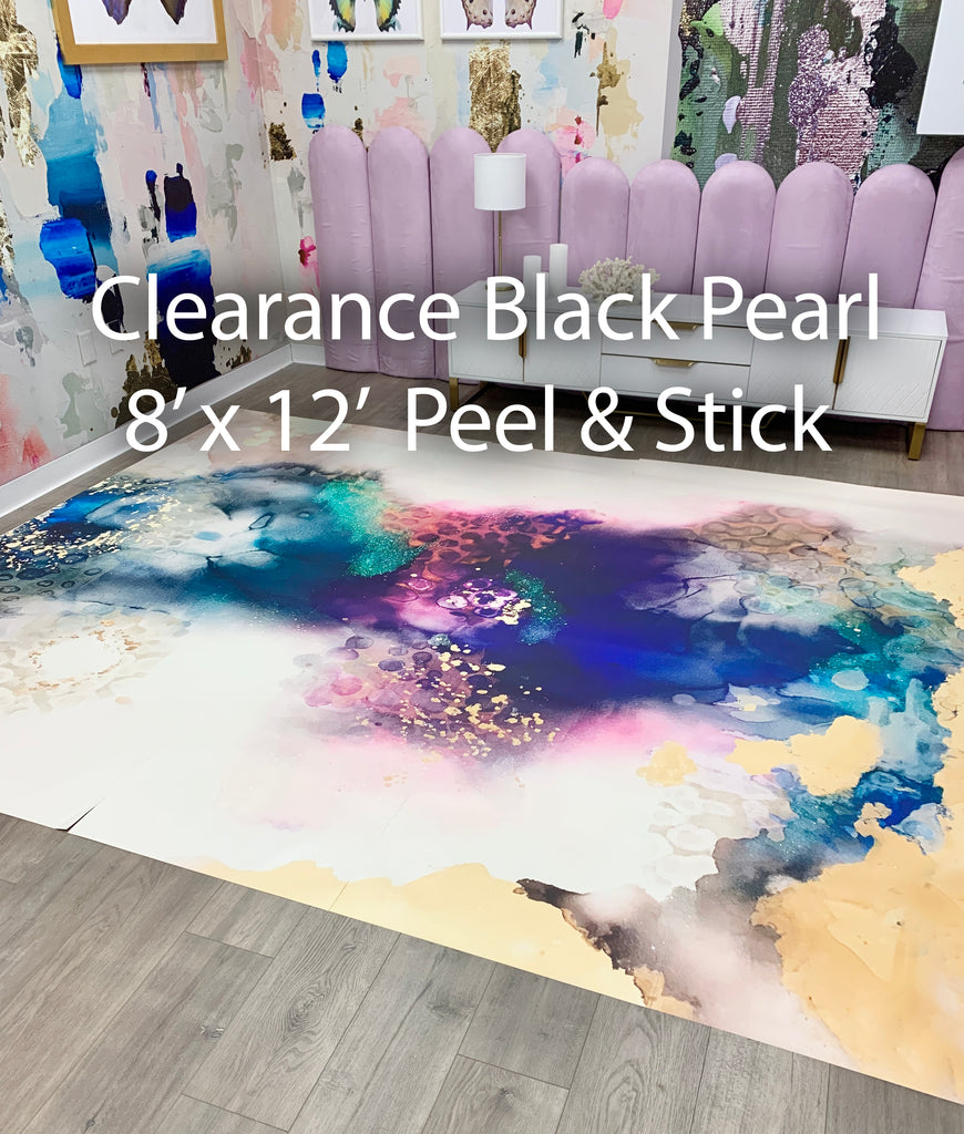"Black Pearl" Wall Mural 8 ft tall x 12  ft wide peel & stick