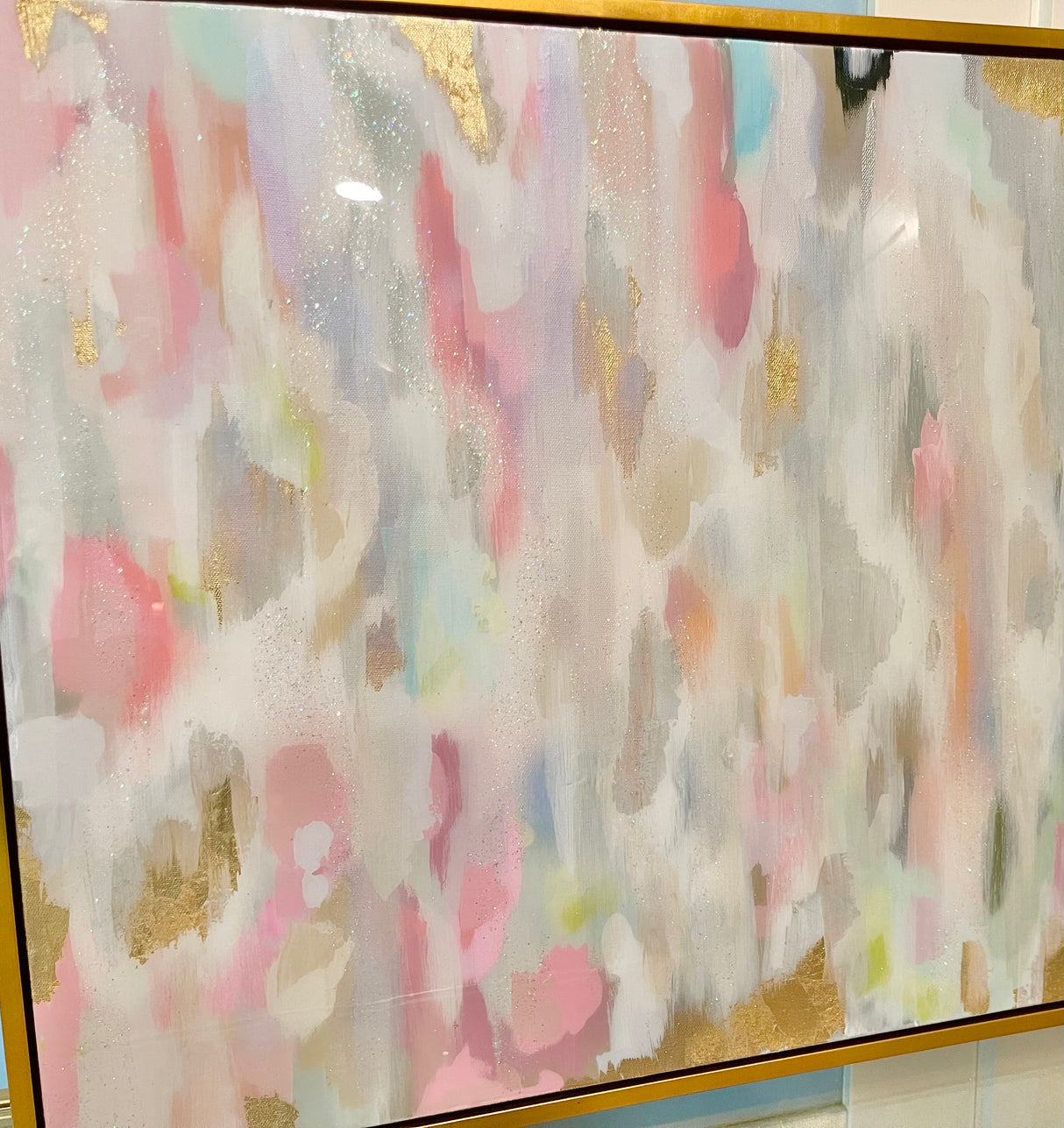 Original Painting! "Birthday Cake" Canvas 24" Tall x 36" wide with Gold Floater Frame