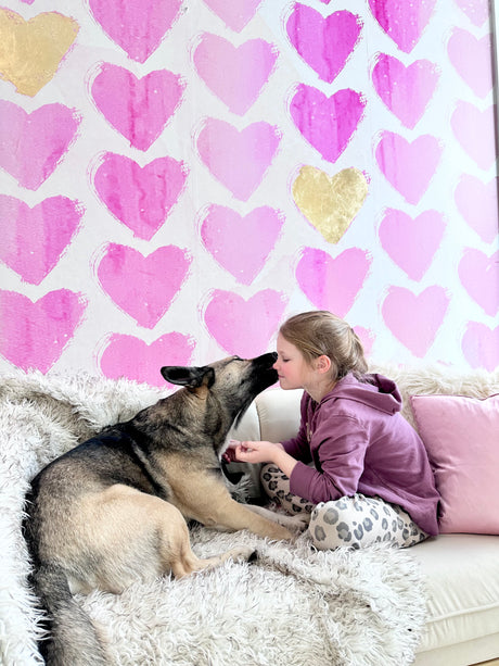 Kids "Love Hearts" Oversized Wall Mural