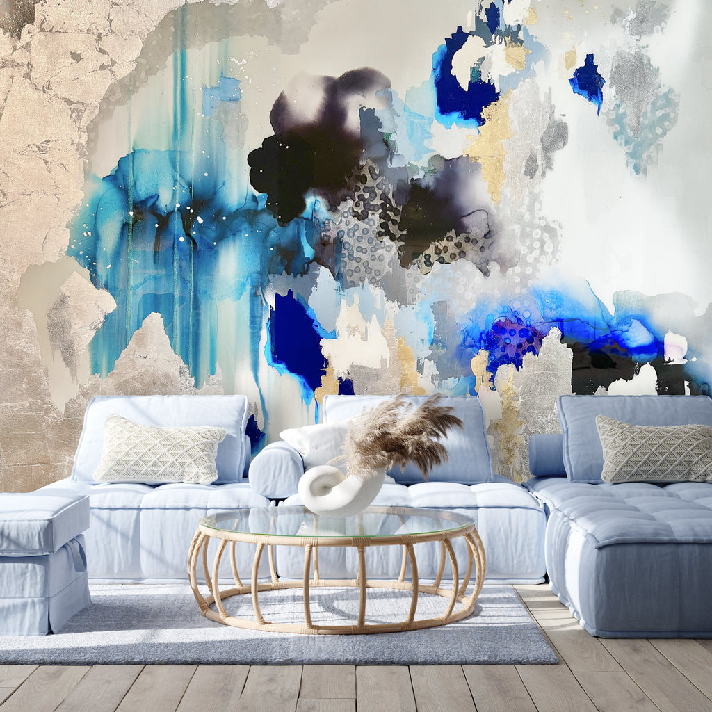 Custom "Indigo Cloud" Oversized Wallpaper Wall Mural 3.5’ tall and 6’ wide