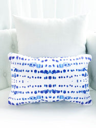 indigo blue decorative dot pillow for sales