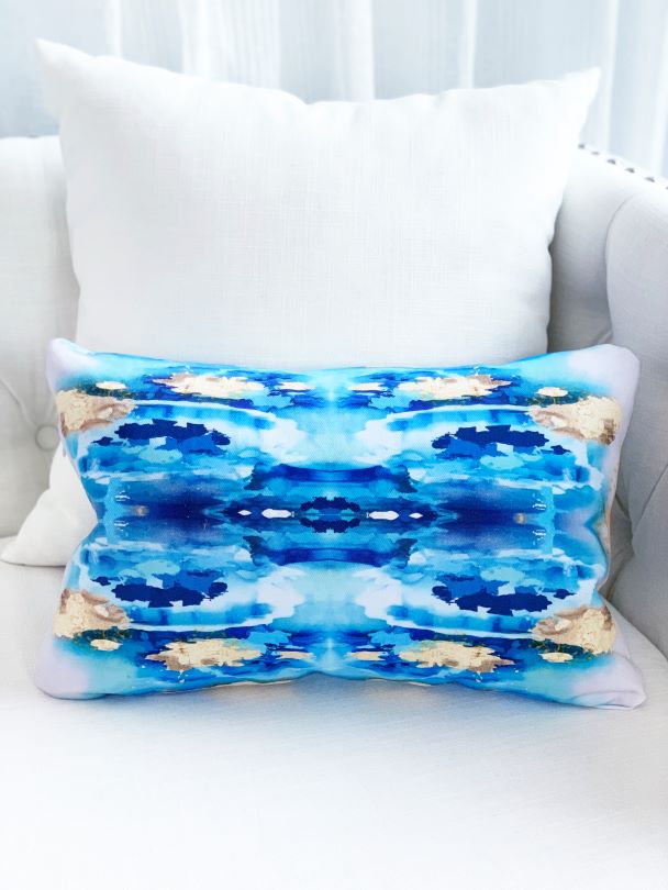 Ocean Tidal Wave Design Decorative Pillow for Sale