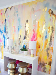 multi color and gold wall mural
