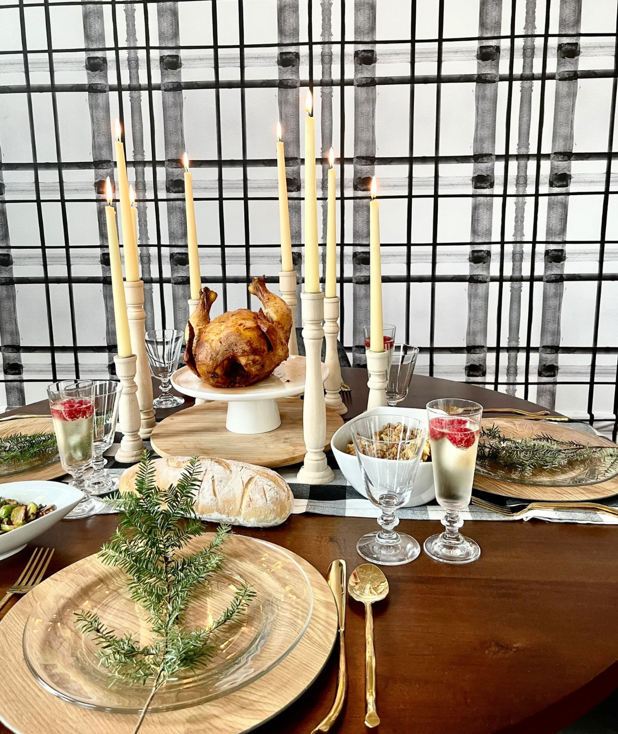 "Watercolor Plaid" Oversized Wall Mural